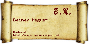 Beiner Megyer névjegykártya